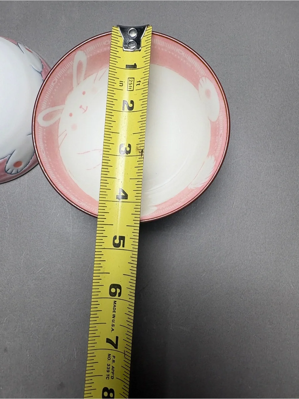 Pink Bunny Ceramic Rice Bowl - Cute Ceramic Dinnerware